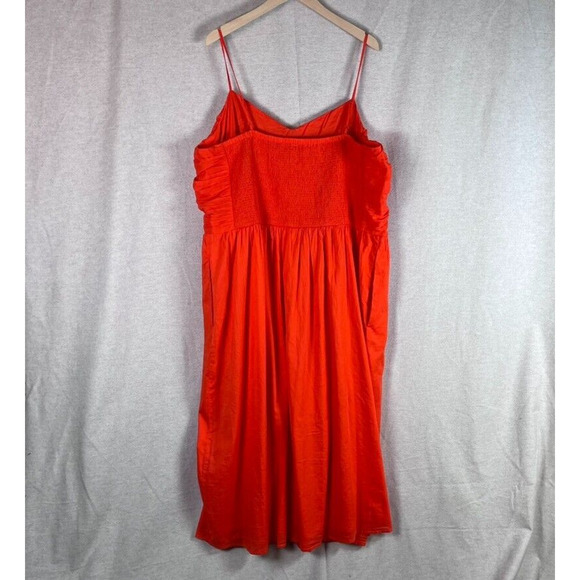 NWT On 34th Womens Red Midi Dress Size 3X Ruched Vibrant Sundress Picnic Beach - Picture 10 of 13